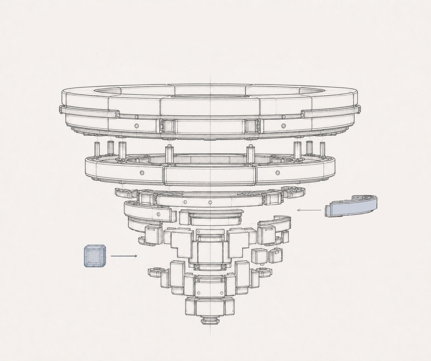 Technical drawing of the Learning Machine device
